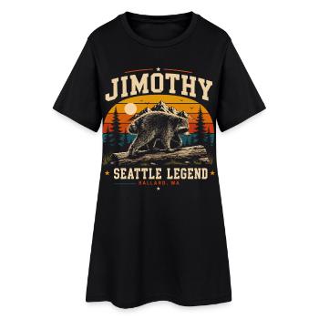 Vintage Raccoon Jimothy Full Moon Sunset - Women’s T-Shirt Dress - black - Front