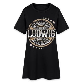 Ludwig - Frauen T-Shirt-Kleid - Schwarz - Vorne