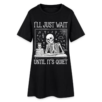 Lehrer, Halloween, Skelett - Frauen T-Shirt-Kleid - Schwarz - Vorne