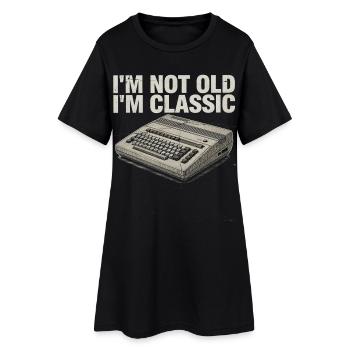 Nicht alt, ich bin ein klassischer Retro-Computer - Frauen T-Shirt-Kleid - Schwarz - Vorne