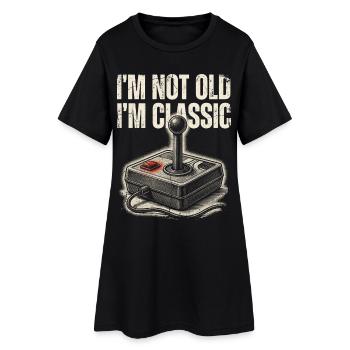 Nicht alt, einfach klassische Arcade - Frauen T-Shirt-Kleid - Schwarz - Vorne