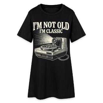 Nicht alt, ich bin klassisches Kameradesign - Frauen T-Shirt-Kleid - Schwarz - Vorne
