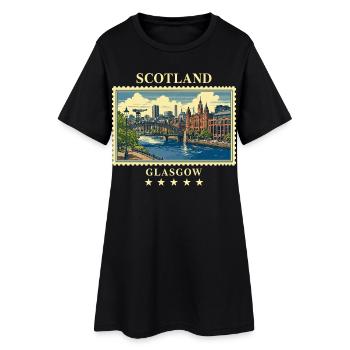 Schottland_Glasgow_Vintage_Reisemarke - Women’s T-Shirt Dress - black - Front