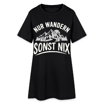 Nur Wandern Sonst Nix Berge Vintage - Frauen T-Shirt-Kleid - Schwarz - Vorne
