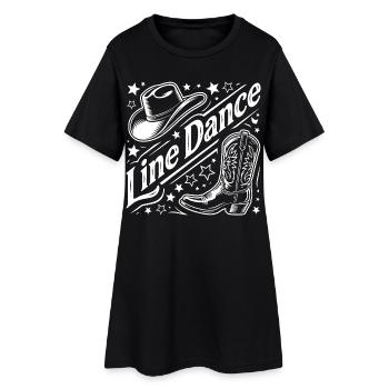 Line Dance Western Graphic - Women’s T-Shirt Dress - black - Front