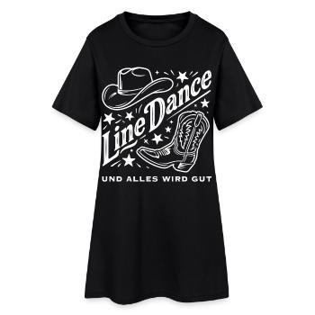 Line Dance Cowboy Flair - Frauen T-Shirt-Kleid - Schwarz - Vorne