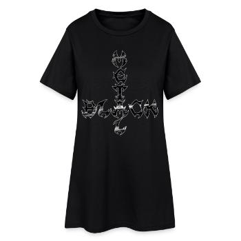 Chrome Iron Cross Gothic Black Metal - Women’s T-Shirt Dress - black - Front
