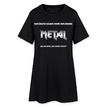 Lustiger METAL Schriftzug Gradient Silber - Frauen T-Shirt-Kleid - Schwarz - Vorne