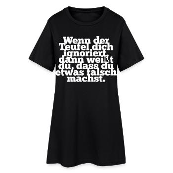 Teufel Shirt Damen Glauben Spruch Lustig - Frauen T-Shirt-Kleid - Schwarz - Vorne