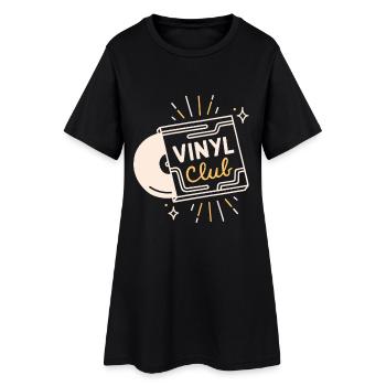 Vinyl club record lovers analog music - Women’s T-Shirt Dress - black - Front