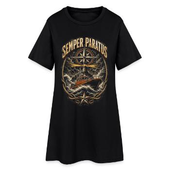Küstenwache Rettungsschwimmer Semper Partus - Frauen T-Shirt-Kleid - Schwarz - Vorne