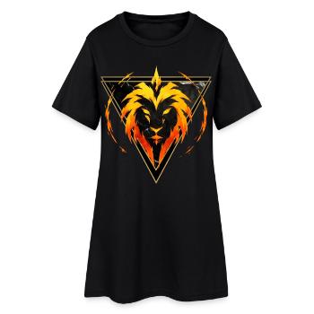 Löwe-Feuerzeichen – Tierkreis von Kék-Ina - Frauen T-Shirt-Kleid - Schwarz - Vorne