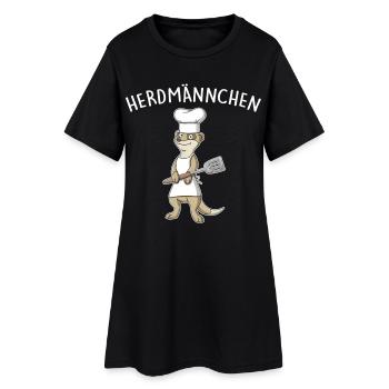 Herdmännchen – Erdmännchen am Grill - Frauen T-Shirt-Kleid - Schwarz - Vorne