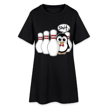 Penguin in the Cone – Shit Moment Shirt - Women’s T-Shirt Dress - black - Front