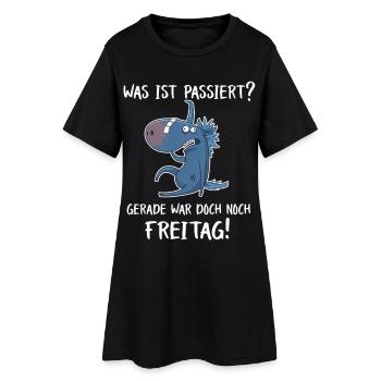 Gerade war doch Freitag – Einhorn Party - Frauen T-Shirt-Kleid - Schwarz - Vorne