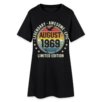 Legendary August 1969 Retro Vintage Anniversary - Women’s T-Shirt Dress - black - Front