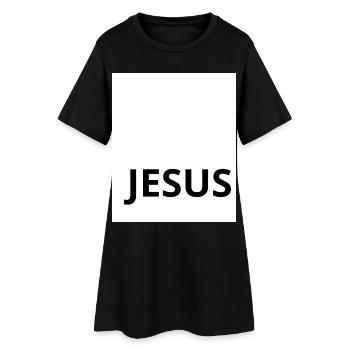 JESUS - Frauen T-Shirt-Kleid - Schwarz - Vorne