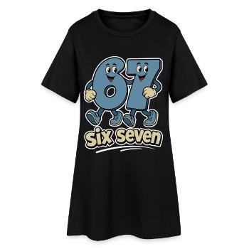 six seven | Number duo 6 and 7 | Cheerful Digits - Women’s T-Shirt Dress - black - Front