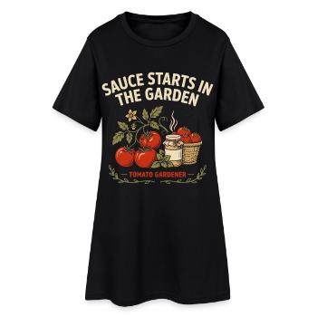 Tomato Friends Garden Sauce - Women’s T-Shirt Dress - black - Front