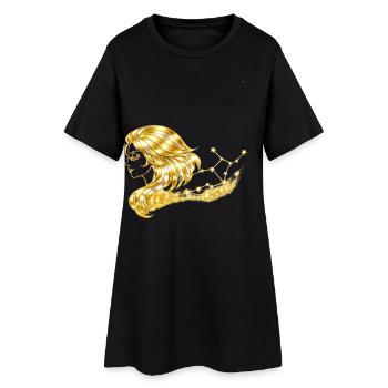 Sternzeichen Jungfrau - Frauen T-Shirt-Kleid - Schwarz - Vorne