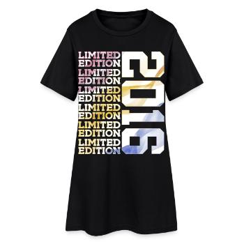 LIMITED EDITION 2016 - 10 JAHRE - 10. GEBURTSTAG - Frauen T-Shirt-Kleid - Schwarz - Vorne