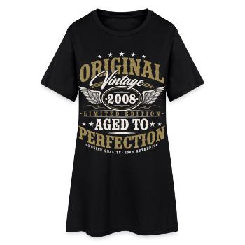 2008 Jahrgang Vintage Geburtstag Geschenk Retro - Frauen T-Shirt-Kleid - Schwarz - Vorne