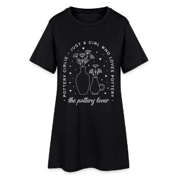 Töpferliebhaberin - Frauen T-Shirt-Kleid - Schwarz - Vorne