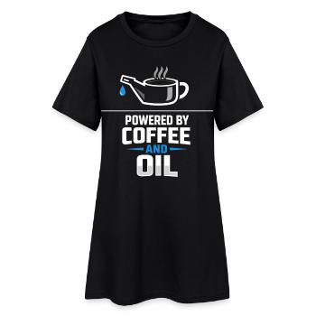 Powered By Coffee And Oil Schrauber Spruch Kaffee - Women’s T-Shirt Dress - black - Front
