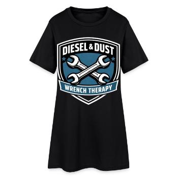 Diesel & Dust Wrench Therapy Schrauber Motiv - Frauen T-Shirt-Kleid - Schwarz - Vorne