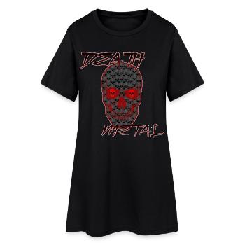 Death Metal rotes Schädel Design - Frauen T-Shirt-Kleid - Schwarz - Vorne