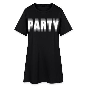 Party – Minimalist Typography Statement - Women’s T-Shirt Dress - black - Front