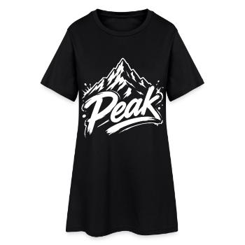 Peak Berggipfel Grafik | Jugendwort - Frauen T-Shirt-Kleid - Schwarz - Vorne