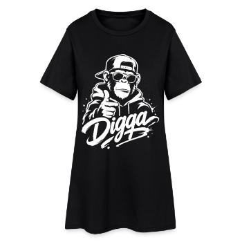Digga | Cooler Graffiti Affe | Jugendwort - Frauen T-Shirt-Kleid - Schwarz - Vorne
