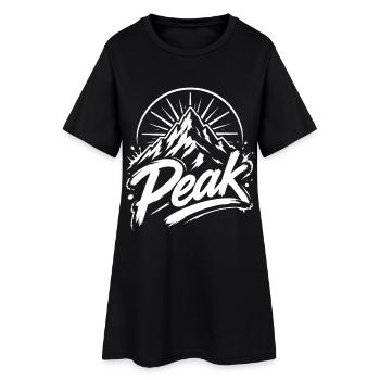 Peak Berggipfel Grafik | Jugendwort - Frauen T-Shirt-Kleid - Schwarz - Vorne