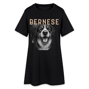 Chien de montagne bernois vintage - Robe T-shirt Femme - noir - Devant