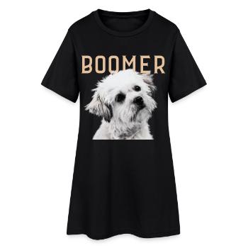 Boomer Dog Vintage - Frauen T-Shirt-Kleid - Schwarz - Vorne