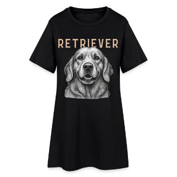Retriever Dog Vintage - Frauen T-Shirt-Kleid - Schwarz - Vorne