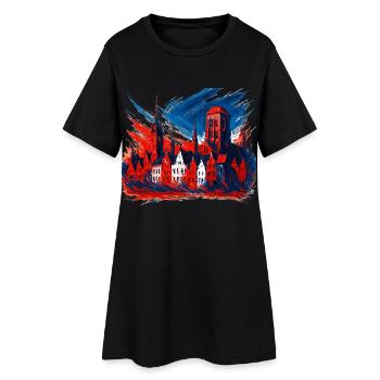 Gdańsk Gdańsk Design: Coat of Arms Art Patriotic - Women’s T-Shirt Dress - black - Front