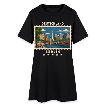 Deutschland Berlin Vintage Reisemarke - Frauen T-Shirt-Kleid - Schwarz - Vorne