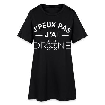 Drone Humour Cadeau Passionné de Pilotage - Robe T-shirt Femme - noir - Devant