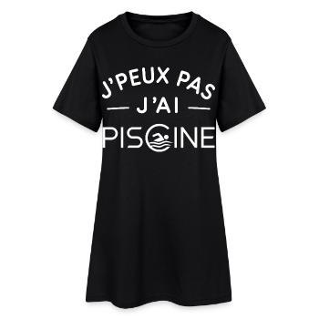 Piscine Humour Cadeau Passionné de Baignade - Robe T-shirt Femme - noir - Devant