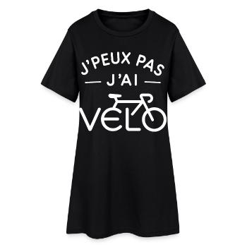 Vélo Humour Cadeau Passionné de Cyclisme - Robe T-shirt Femme - noir - Devant