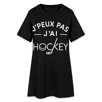Hockey Humour Cadeau Fan de Sport sur Glace - Robe T-shirt Femme - noir - Devant