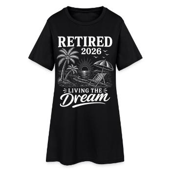 Retired 2026 Living The Dream - Frauen T-Shirt-Kleid - Schwarz - Vorne