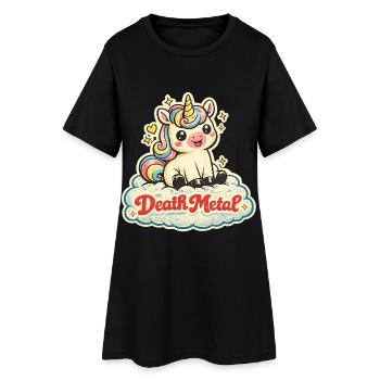 Death Metal Unicorn – Retro 70s Vintage - Women’s T-Shirt Dress - black - Front