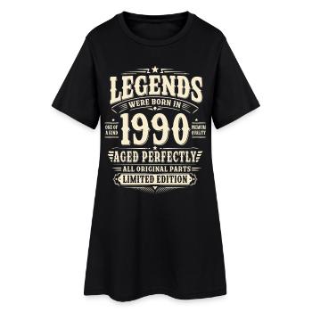 36. Geburtstag Geschenk Mann 1990 Vintage Retro - Frauen T-Shirt-Kleid - Schwarz - Vorne