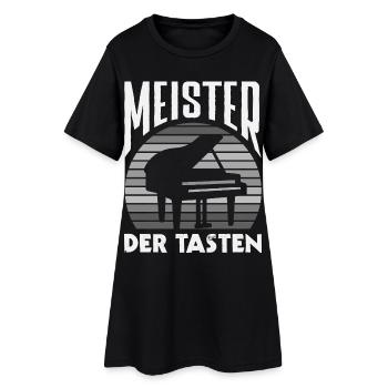Piano Klavier Musiker Geschenk Geschenkidee - Frauen T-Shirt-Kleid - Schwarz - Vorne