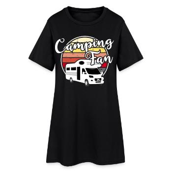 Camping Fan Wohnmobil Camper  - Frauen T-Shirt-Kleid - Schwarz - Vorne