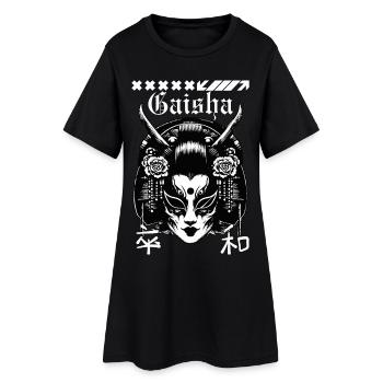 Geisha Maske Gothic - Frauen T-Shirt-Kleid - Schwarz - Vorne