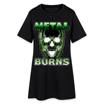 Toxisch Grüner Schädel Metal Burns - Frauen T-Shirt-Kleid - Schwarz - Vorne